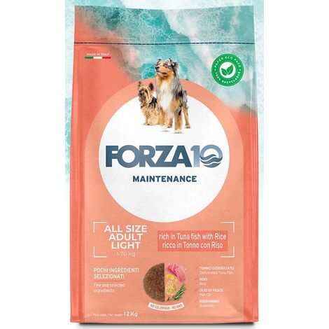 Forza10 Dog All Size Maintenance Light con Tonno e Riso - Forza10 Dog All Size Maintenance Light con Tonno e Riso - Sacco Da 12 Kg (1/2)