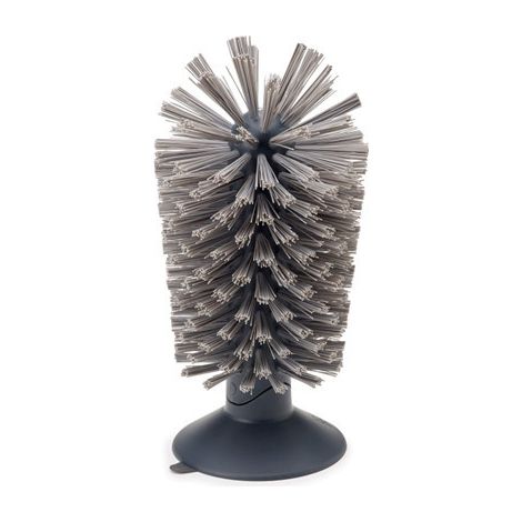 Kreativer Spülbecken-Saugnapf-Reinigungsbecher-Bürste für Getränkebecher, Weingläser, Glasflaschen, Glasreiniger-Gadget, Küchenreinigungswerkzeug, 1 Stück (Grau)