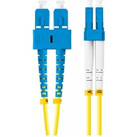 Câble Fibre Optique - Monomode 9/125 - SC/UPC vers LC/UPC - Jaune - Gaine LSZH - 1 m