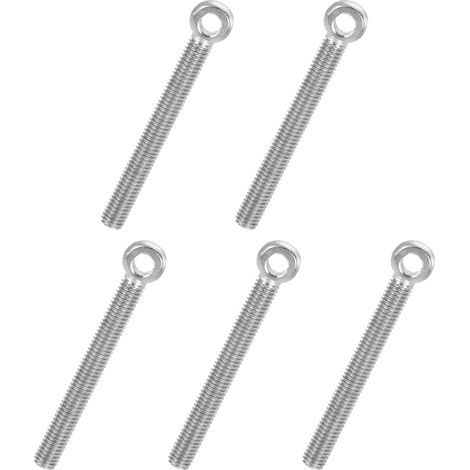 5 Pcs Boulon à Œil M5x45mm Boulon à Œillet de Levage pour Balancement d'Épaule, Vis Filetage Complet en Acier Inoxydable 304, Filetage Métrique Trou Coulissant, Couleur Argentée (1/5)