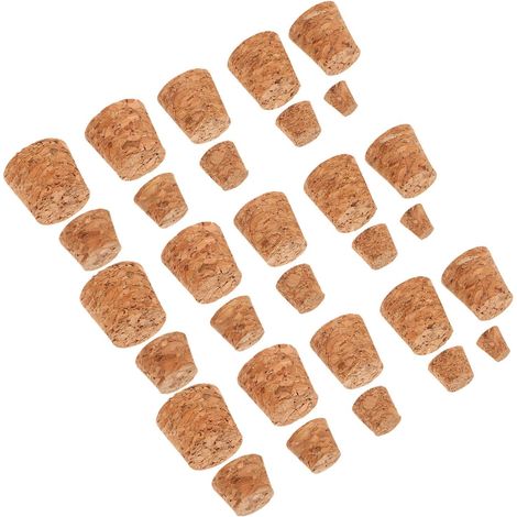 100 bouchons liège, bois, naturels, coniques, pour vin et bière (1/5)
