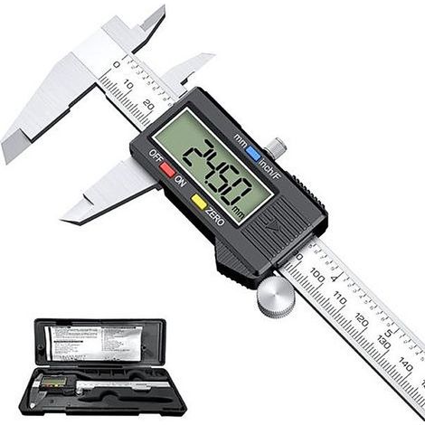 Pied a Coulisse, à Coulisse Digital 150mm Acier Inoxydable Grand Écran LCD Précision Réglable 0.01mm, mm/ inch Résiste l'industrie (1/4)