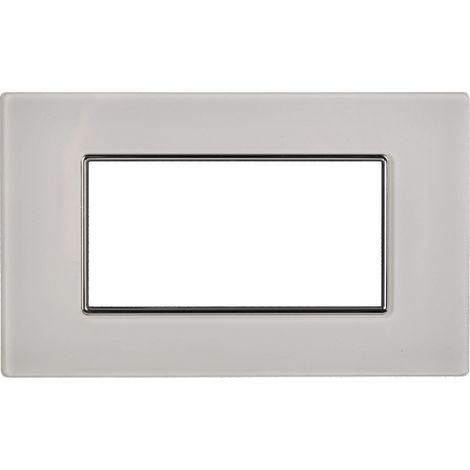 ETTROIT AN84401 Glasplatte Moon Serie 4P Weiße Farbe Kompatibel mit Bticino Axolute