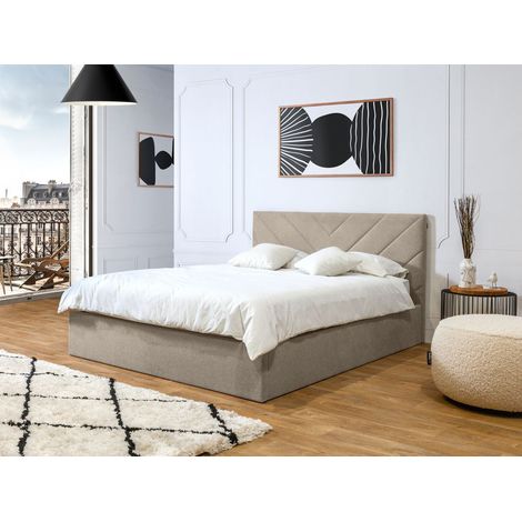 BOBOCHIC - Lit coffre ROMANE 180x200 Beige (1/5)