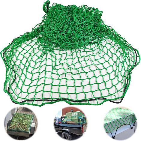 Filet de remorque, extensible, 1,5 x 2,2 m, pour sécuriser le chargement, vert