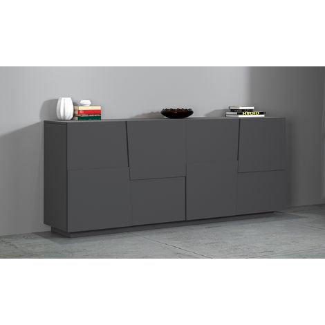 Buffet/bahut moderne 200 cm anthracite mat Pedro (1/4)