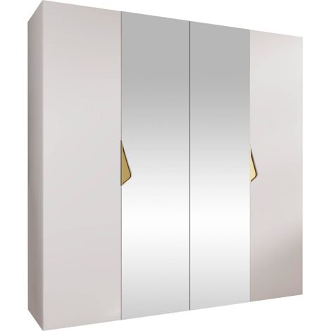 Armoire Hartford 625, Blanc, 202x200x52cm, Portes d'armoire: Avec des charnières, Nombre d'étagères: 0 (1/5)