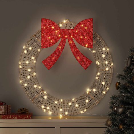 Kranz mit 60 LEDs Warmweiß 76 x 76 x 8 cm PET