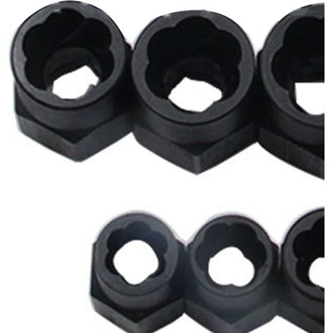 Lot de 10 extracteurs de boulons écrous acier vanadium chrome noir haute résistance prise ferme outil démontage réparation auto maison (1/5)