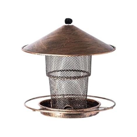 Mangeoire à oiseaux en métal, mangeoires pour oiseaux sauvages, conception en fer résistant aux intempéries, grande capacité, idéale pour le jardin, la cour et la décoration extérieure (1/5)