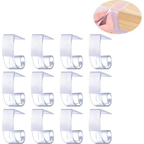Clip de velcro para faldón de mesa, Clip de sujeción antideslizante para mantel, Clip de plástico para mantel, Clips resistentes, 12 piezas (1/5)