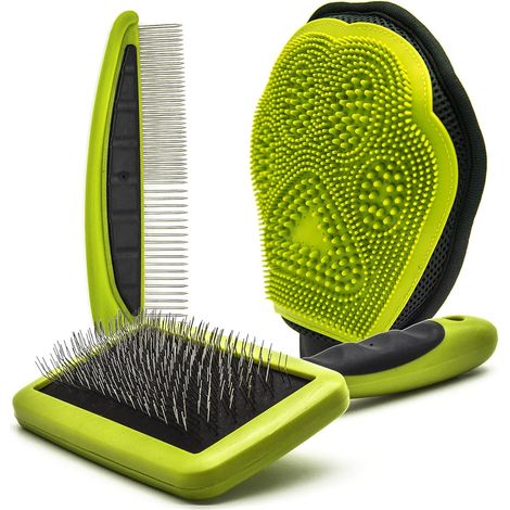 3 Pack Pet Grooming Gloves, Brushes for Dogs, Cats, Brush for Dogs and Cats with Long/Short/Curly Hair (1/5)