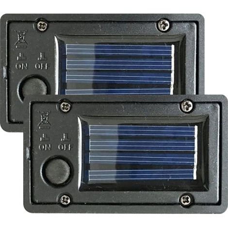 Lot de 2 batteries solaires d'extérieur, boîtier étanche pour lampes solaires, pièces de rechange avec capteur de lumière, kit de jardinage DIY, couvercle de rechange 7,1 x 4 cm (1/5)