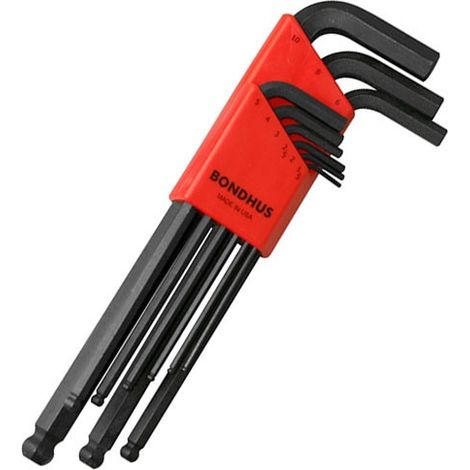 Set mit 9 Winkelschlüsseln Kugelspitze in metrisch 1,5-10mm Bondhus 10999 (1/3)