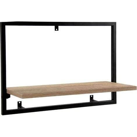 Moderne Wandregal aus Metall und Holz, 50 × 20 × 35 cm, klappbar und platzsparend
