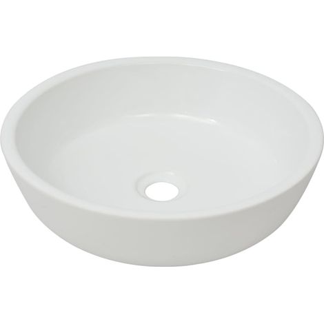 Lavandino da bagno diametro 42 cm rotondo ceramica bianca 020002528