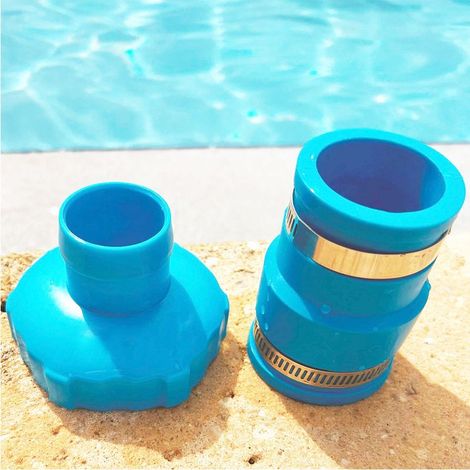 Pool vacuum hose adapter kit compatible with Intex adapter 11238, hose connector with 2 hose clamps (1/5)