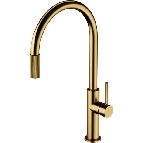 OMNIRES Switch - Grifo de fregadero con dispositivo de filtración, oro cepillado SW9057-FD1GLB (1/3)