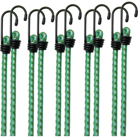 10x Tendeurs élastiques en Caoutchouc, tendeurs Bagage Extension 75cm (1/4)