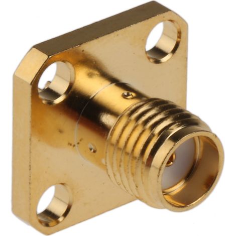 Connecteur coaxial RS PRO Femelle Droit, raccordement A souder 50O Montage sur Platine ( Prix pour 1 ) (1/3)