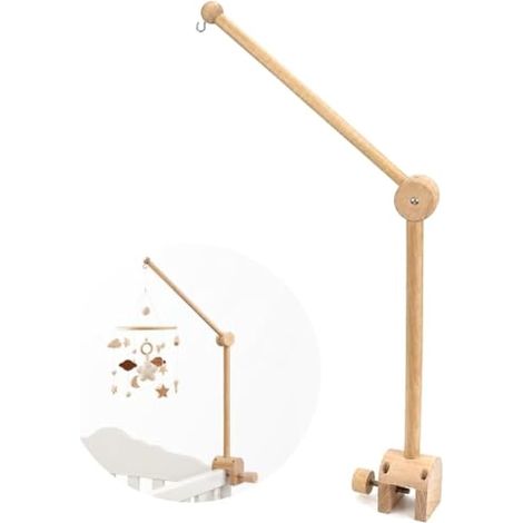 Support Mobile Bébé Bois, Bras Ajustable de Lit de Bébé pour Mobile (1/3)