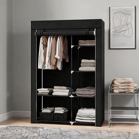 Commode coloris noir en acier 103 x 43 x 162,5 cm (1/5)