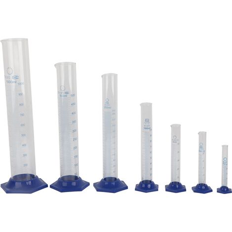 7PCS éprouvettes en verre borosilicate graduées pour laboratoire, ustensiles de mesure précis. (1/5)