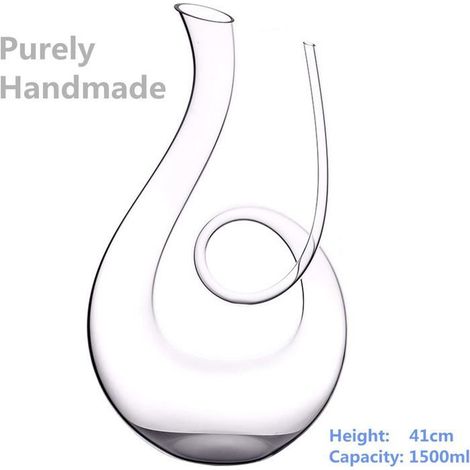 HOXILEELEO - Carafe à Vin Soufflée à la Main - Aérateur Classique 1500 ml (1/5)