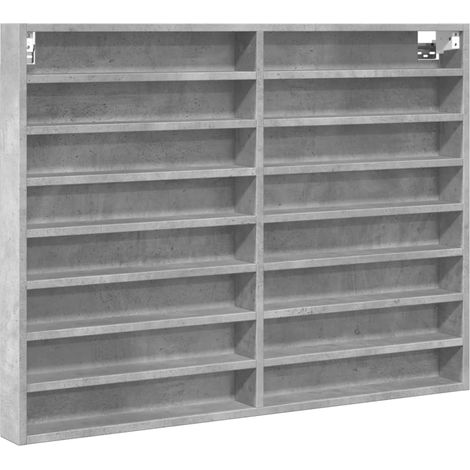 Vitrine Cabinet Concrete Grey 100x8.5x75 cm Engineered Wood vidaXL
