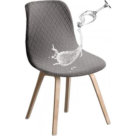 Housses de chaise en coquille Housses de chaise rétro Housses de chaise d'angle extensible en élasthanne pour salle à manger, cuisine, fête, banquet, club, décoration d'intérieur (gris clair, lot de 4 (1/5)