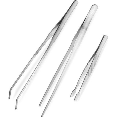 Pince de précision en métal et acier inoxydable, ensemble de 3 pièces pour le jardinage à domicile (1/5)