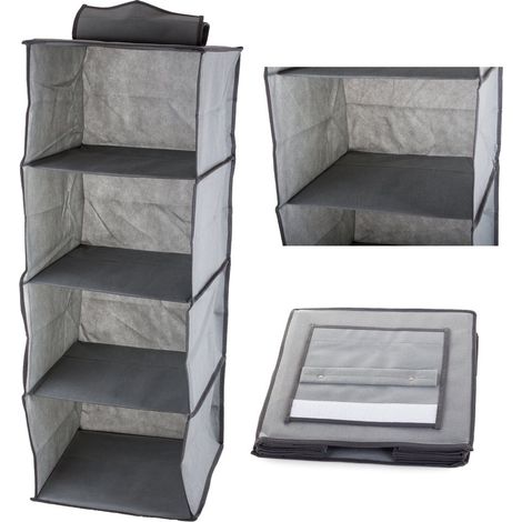 Filiyano-Rangement suspendu - 4 étagères - Rangement pour vêtements et chaussuresMGF (1/3)