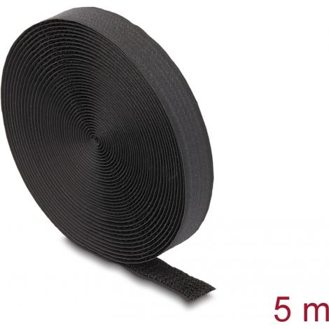 Cinta autoadhesiva en rollo con correa LA 5 m x AN 20 mm negro