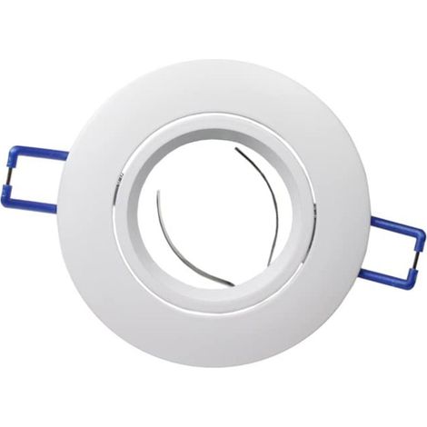 Porta faretto ad incasso orientabile per cantrosoffitto supporto tondo per faretti in alluminiobianco (1/2)