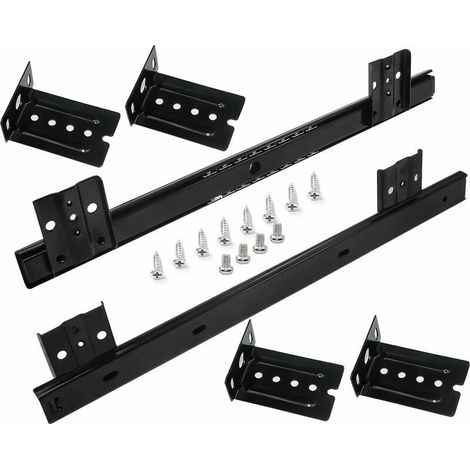 Glissieres for Drawers Slide Drawer 320mm Slide has Ball for Tray Sliding Keyboard (1 pair) Black (1/4)