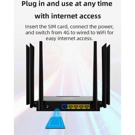 Routeur 4G LTE 300 Mbps Point d'accès Wi-Fi domestique Routeur CPE sans fil 4G Prise UE-- (1/5)