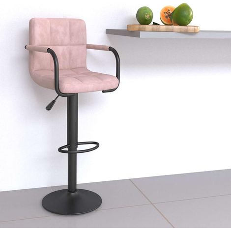 vidaXL Tabouret de bar Rose Velours (1/5)