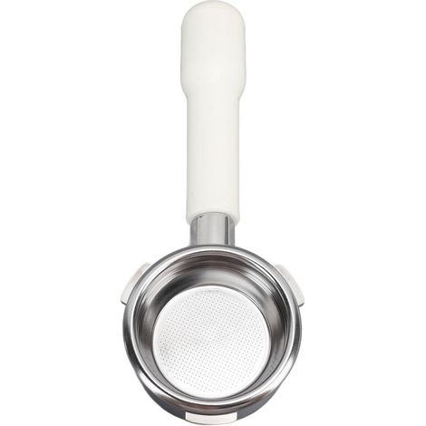Porte-filtre à café sans fond, 58 mm, 3 poignées, pour machine à café Barsetto C2, plastique blanc. (1/5)