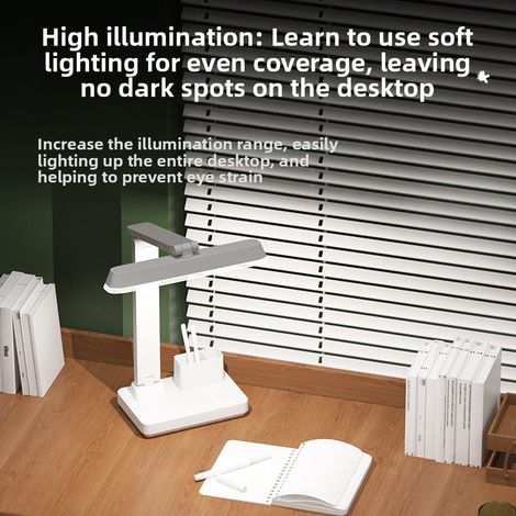 Faltbare Schreibtischlampe mit Stifthalter Wiederaufladbar Langzeit Augenschutz Lesen (1/4)