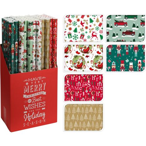 1 ROTOLO DI CARTA REGALO NATALIZIA 70X200CM ASSORTITA