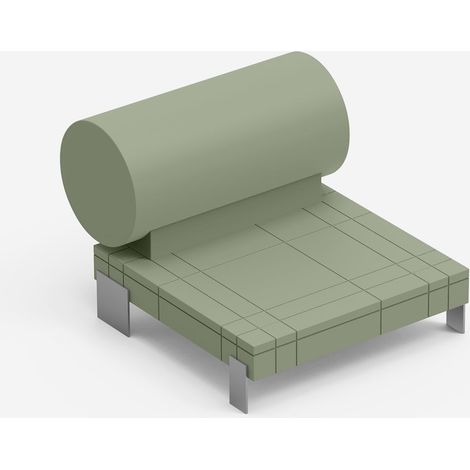 Divanetto design indoor outdoor in polietilene e acciaio Rhor - Verde (1/2)