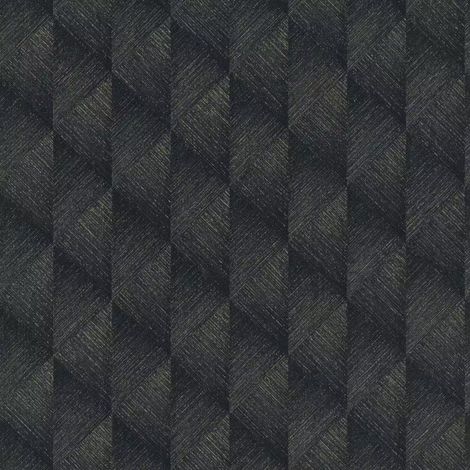 Rasch Black Silver Geometric Textured Wallpaper Diamond Paste The Wall Vinyl
