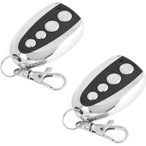 Lot de 2 télécommandes de porte électrique en forme de U à 4 boutons, 433 MHz, duplicata (1/5)