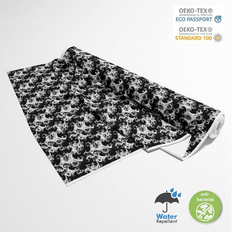 OUTDOOR DEKOSTOFFE OXFORD - Motiv Schwarz und Weiß  DX18096