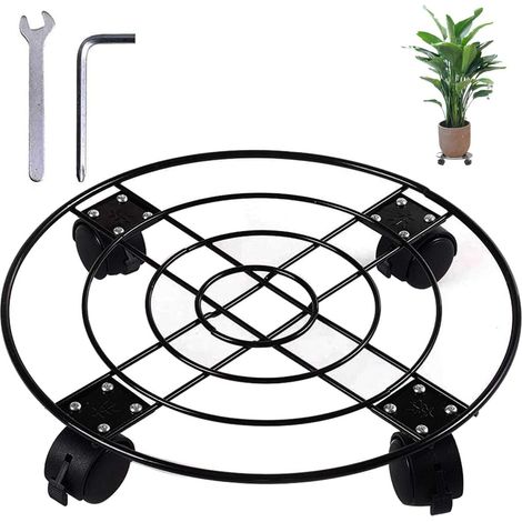 Caddy pour plantes avec roues Heavy Duty, support pour plantes en pot, se déplacer autour d'un pot de fleurs pour terrasse, jardin, intérieur, 13" (1/5)