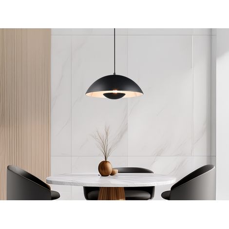 Pendelleuchte VARYA Metallschirm Schwarz mit Blendschutz, Ø 32cm (1/5)