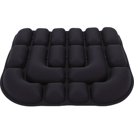 Coussin de siège gonflable confortable et réglable, coussin de chaise noir Portable pour voyage aérien 3D, pour la conduite et le travail de bureau (1/5)