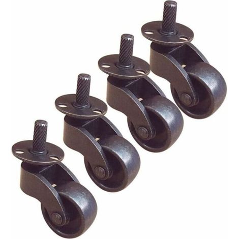Ruedas giratorias de repuesto, paquete de 4, ruedas giratorias, ruedas de repuesto para muebles/retro, para carritos de comedor, carritos de metal, 136 kg, tamaño de instalación: 57 mm, resistentes al (1/3)