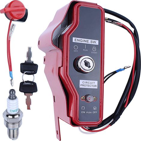 Boîte de commutateur à clé d'allumage Adefol avec 2 clés Interrupteur marche/arrêt pour moteur Honda GX340 GX390 11hp 13hp (1/5)