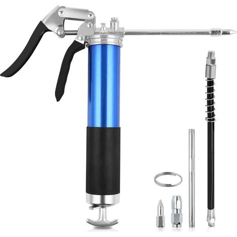 SWANEW Pistola per grasso 8000psi Manuale Cartucce Pistola per grasso a cartuccia con tubo di iniezione e ugello Pistola per grasso da officina Pistola per grasso (1/5)